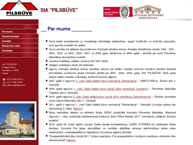 Pilsbūve, SIA